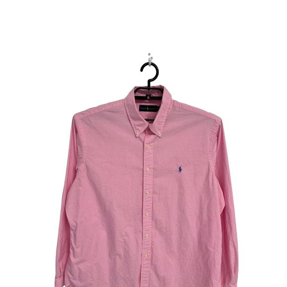 Ralph Lauren Men's Light Pink Checked Collared Button Up Dress Shirt Size XL - Picture 3 of 11